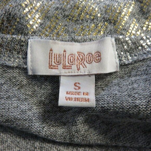 New LuLaRoe Elegant Sarah Duster S Gray Gold Silver Triangle Arrow - Picture 9 of 10